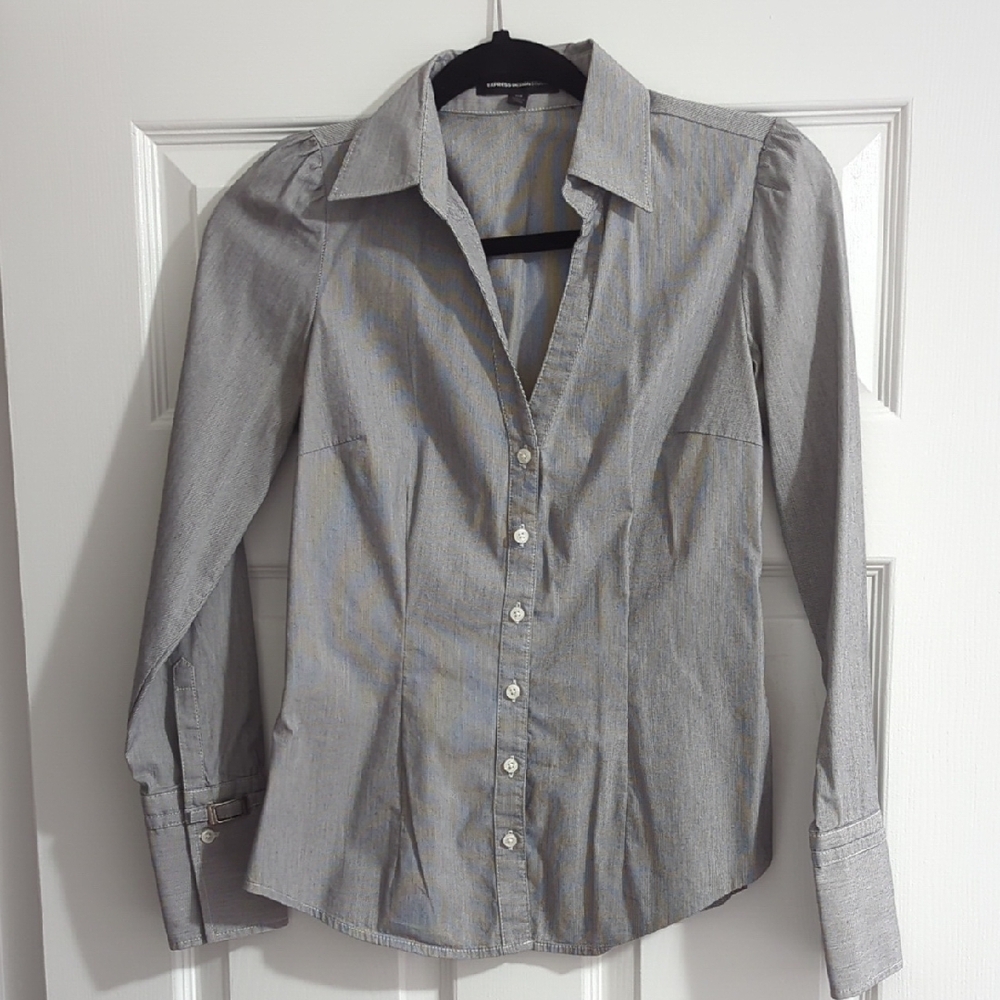 Gray Button-Up Shirt
